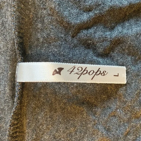 42Pops Heather Gray Long Sleeve Bolero Cover-up Size Large EUC - Picture 2 of 7